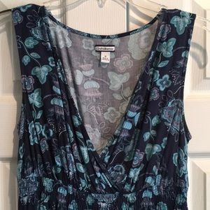 Summer dress blue with paisley print